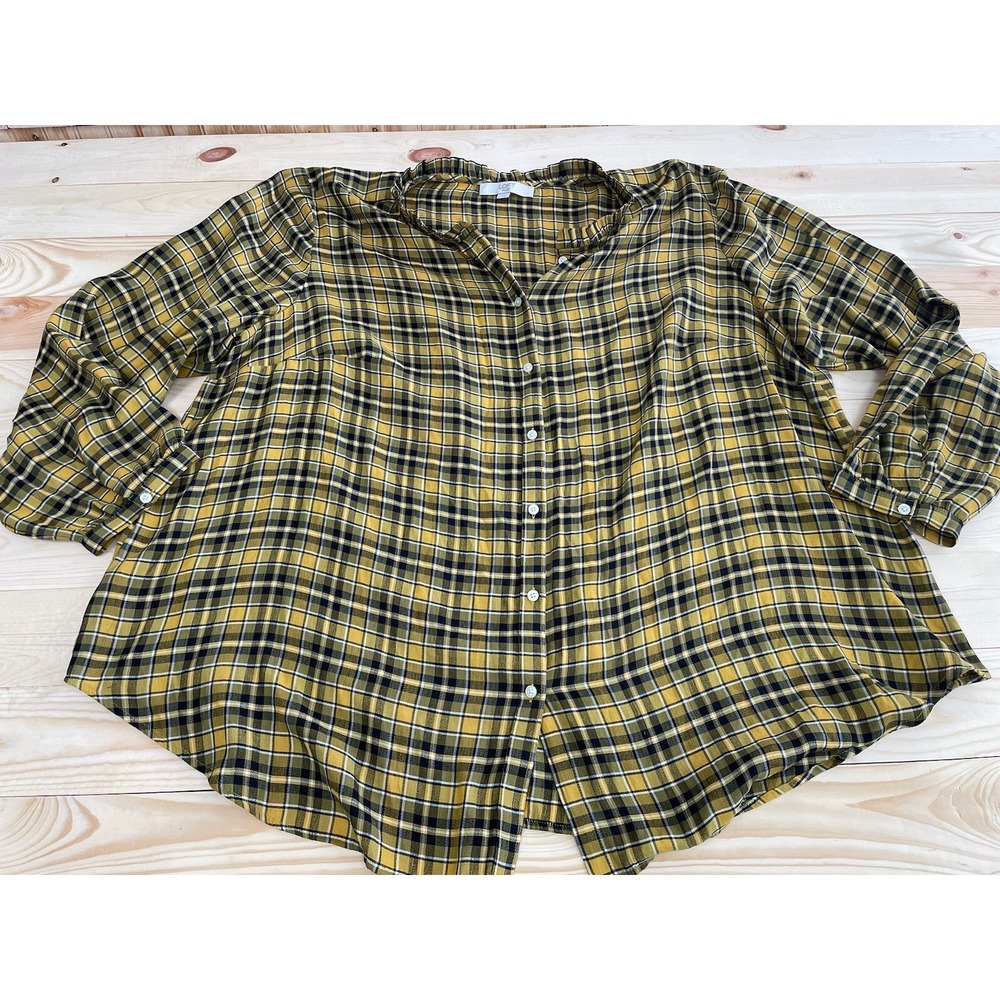Ann Taylor LOFT Plus plaid shirt size 24 SI27‎